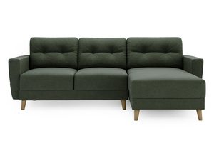 Miniaturka 5 - Zielona sofa narożna z gładkimi siedziskami i wysokimi oparciami