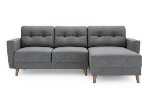 Miniaturka 1 - Szaro-czarna sofa narożna z dwoma segmentami siedzisk