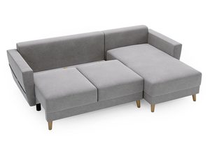 Miniaturka 24 - Jasnoszara sofa z bocznymi elementami i pufą