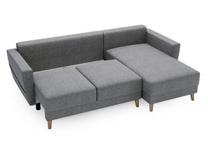 Miniaturka 22 - Szara sofa z pufami i luźnym układem segmentów