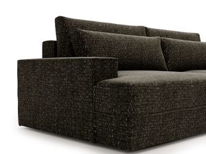 Miniaturka 10 - Brązowa sofa w teksturowanym obiciu z dużym siedziskiem
