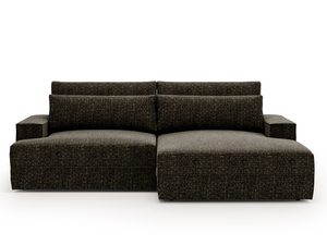 Miniaturka 1 - Brązowa sofa modułowa z tapicerką typu boucle