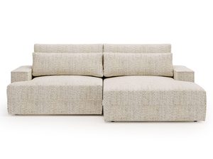 Miniaturka 16 - Beżowa sofa modułowa z tapicerką boucle i dużym siedziskiem