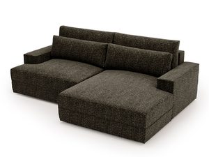 Miniaturka 7 - Ciemnobrązowa sofa z szerokim siedziskiem i prostymi liniami