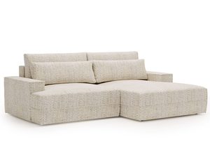 Miniaturka 2 - Beżowa sofa z głębokim siedziskiem i prostym oparciem