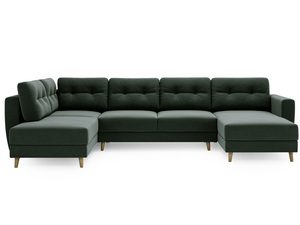 Miniaturka 3 - Butelkowozielony narożnik z wygodnym oparciem