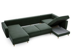 Miniaturka 23 - Zielony narożnik z funkcją przechowywania i spania