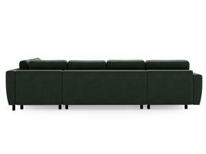 Miniaturka 15 - Zielona sofa z prostym profilem i prostokątnymi poduchami