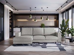 Miniaturka 39 - Narożnik popielaty w eleganckim wnętrzu