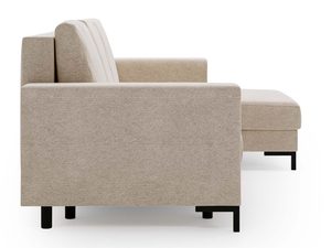 Miniaturka 18 - Tył narożnika beżowego z prostą konstrukcją i tkaniną boucle