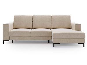 Miniaturka 1 - Narożnik beżowy z prostą tapicerką i lekką podstawą