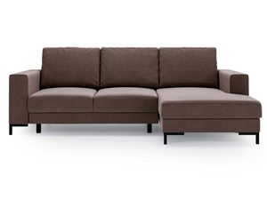 Miniaturka 2 - Narożnik brązowy z prostą tapicerką i lekką podstawą