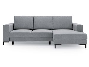 Miniaturka 3 - Narożnik jasnoszary z tkaniny z szerokim siedziskiem