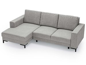 Miniaturka 16 - Narożnik jasnoszary z funkcją relaksu i prostym oparciem