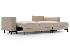 Miniaturka 30 - Beżowy narożnik modułowy z prostym bokiem i funkcjonalnym designem