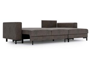 Miniaturka 35 - Narożnik z tapicerką brązową i niskim bokiem