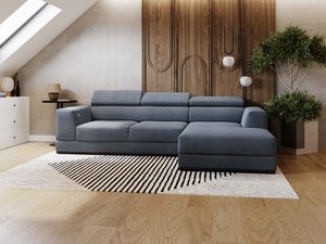 Miniaturka 38 - Granatowy narożnik w eleganckim salonie ze skosem