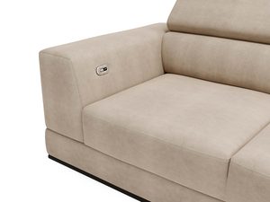 Miniaturka 21 - Piaskowy fotel z grubą poduchą i funkcją wypoczynkową