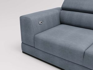 Miniaturka 33 - Zbliżenie na szaroniebieską tapicerkę narożnika