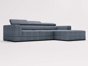 Miniaturka 30 - Niebieskoszary narożnik z siedziskiem na wysoki połysk