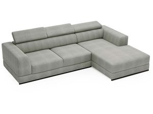 Miniaturka 11 - Jasnoszary narożnik z gładką tkaniną i nowoczesnym wykończeniem