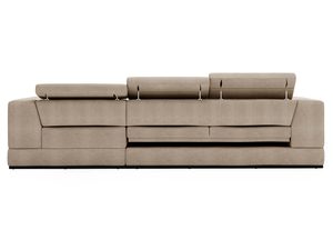 Miniaturka 17 - Kremowy narożnik z szerokim siedziskiem i prostą linią