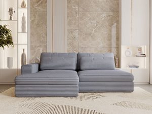 Miniaturka 41 - Tapicerowana sofa niebieskoszara poduszkami w stylizacji przytulnej