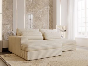 Miniaturka 40 - Beżowa sofa modułowa z przeszyciem, idealna do wnętrz boho