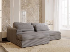 Miniaturka 48 - Szara sofa z ciemnym przeszyciem w jasnym salonie z firanami