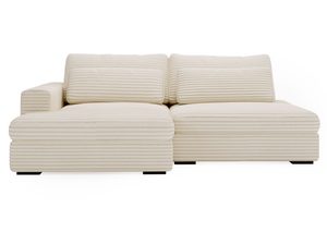 Miniaturka 1 - Kremowa sofa modułowa z grubym splotem do jasnego salonu