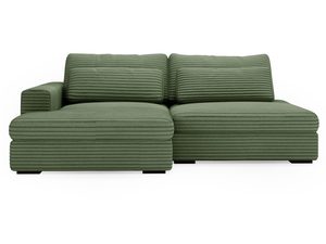 Miniaturka 3 - Tapicerowana sofa zielona w stylu naturalnym z szerokim siedziskiem