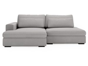 Miniaturka 6 - Kompaktowa sofa szara tapicerowana z wysokimi poduszkami