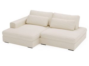 Miniaturka 25 - Kremowy narożnik tapicerowany do jasnego nowoczesnego wnętrza