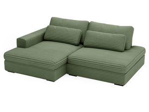 Miniaturka 27 - Zielony narożnik wypoczynkowy z grubą tapicerką w stylu skandynawskim