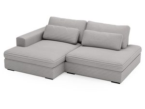 Miniaturka 30 - Jasnoszary narożnik z wygodnym siedziskiem do nowoczesnego salonu