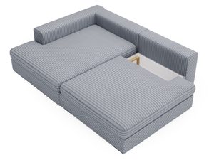 Miniaturka 35 - Ciemnoszary narożnik modułowy z wyraźną fakturą do nowoczesnego salonu