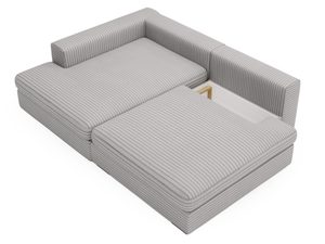 Miniaturka 36 - Szary narożnik modułowy z wyraźną fakturą do nowoczesnego salonu