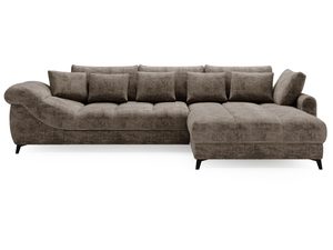 Miniaturka 1 - Brązowy narożnik z funkcją relaksu i prostym bokiem