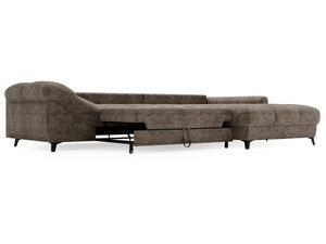 Miniaturka 17 - Brązowy narożnik z funkcją wysuwaną i dużym siedziskiem