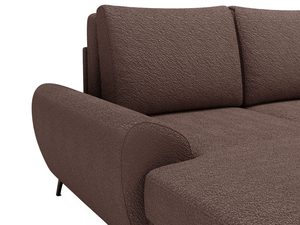 Miniaturka 20 - Brązowy narożnik z zaokrąglonym bokiem i miękką tapicerką