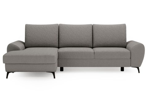 Szary narożnik z trzema siedziskami i prostą formą