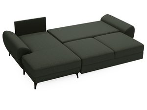 Miniaturka 15 - Narożnik ciemnozielony z gładką tapicerką