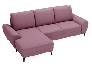 Miniaturka 10 - Różowy narożnik z tekstylną tapicerką i trzema siedziskami