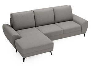 Miniaturka 8 - Jasnoszary narożnik z nowoczesną tapicerką i minimalistycznym bokiem