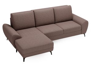 Miniaturka 9 - Brązowy narożnik z eleganckim wykończeniem i szerokim bokiem