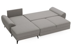 Miniaturka 12 - Narożnik szary z funkcją spania i regulowanym bokiem