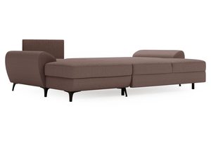 Miniaturka 17 - Brązowy narożnik z szezlongiem i minimalistyczną tapicerką