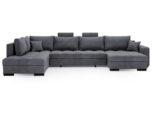 Miniaturka 2 - Grafitowy narożnik modułowy z poduszkami w stylu nowoczesnym