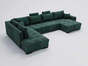 Miniaturka 32 - Narożnik w kształcie U w kolorze butelkowej zieleni