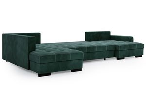 Miniaturka 15 - Zielony narożnik tapicerowany z dużą powierzchnią wypoczynkową